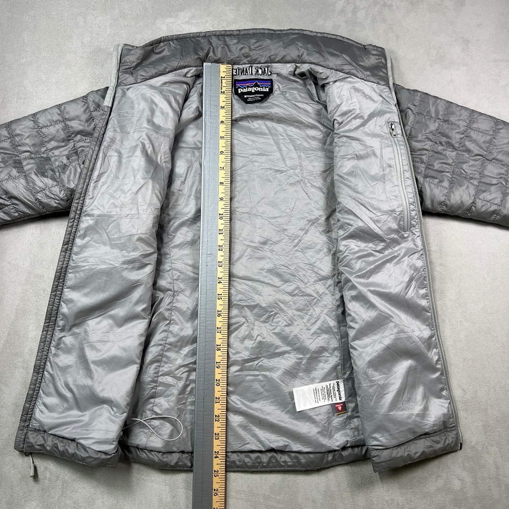 Patagonia Nano Puff Jacket Women M Gray Full Zip Puffer Outdoor x Jack Daniels - Picture 5 of 11